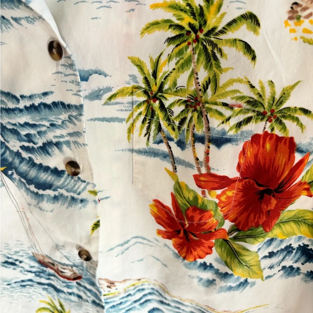 TORI RICHARD UNIFORMS WOMEN'S SMALL EUC HAWAIIAN SHIRT COTTON - Picture 4 of 5